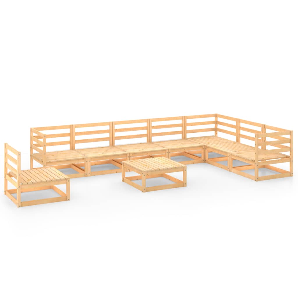 Set mobilier de gradina, 9 piese, lemn masiv de pin