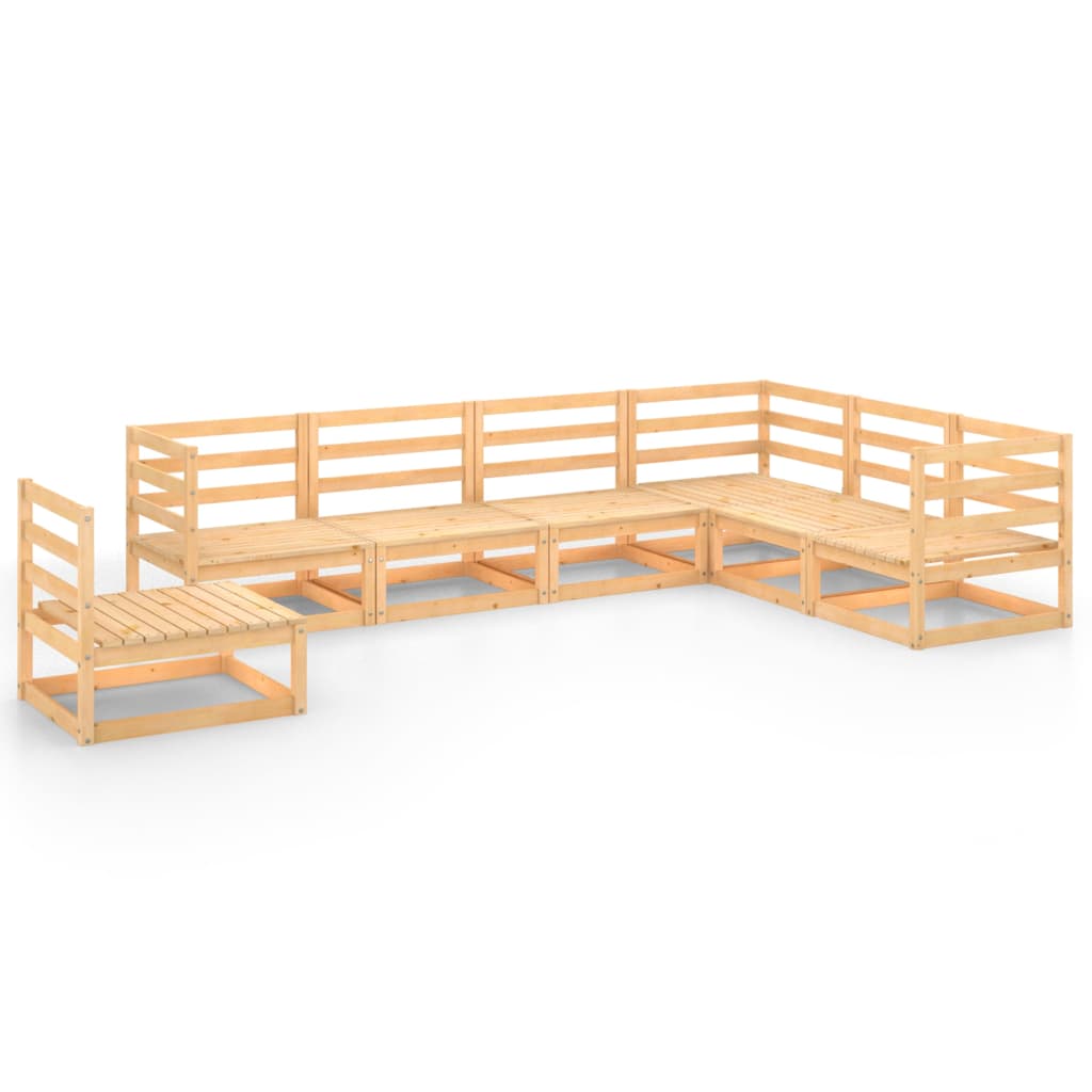 Set mobilier de gradina, 7 piese, lemn masiv de pin