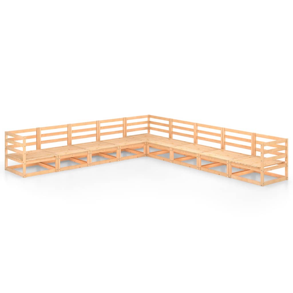 Set mobilier de gradina, 9 piese, lemn masiv de pin