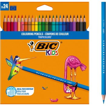 Creioane colorate BIC Kids Tropicolors, 24 culori