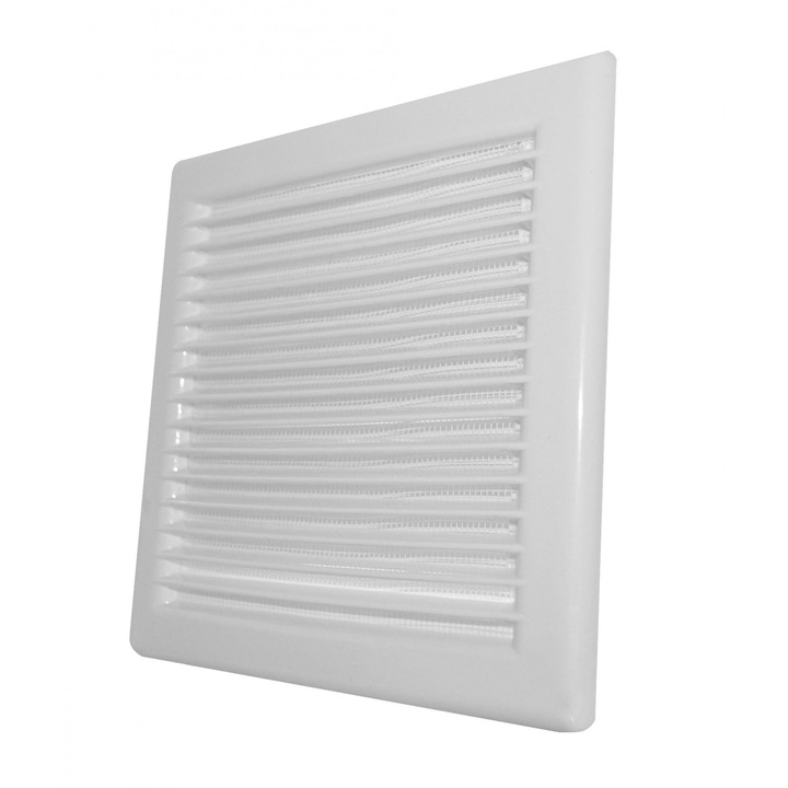 Grila ventilatie rectangulara cu plasa anti-insecte, Dospel DL/ 165 RW, material ABS, alb
