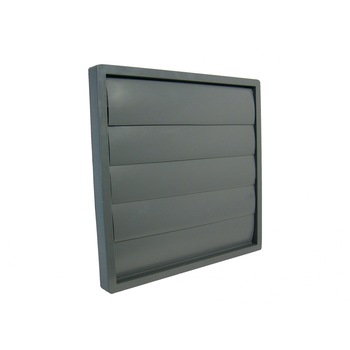 Grila ventilatie rectangulara cu jaluzele gravitationale, Dospel RKZ 450, conexiune circulara, material ABS, gri Grila ventilatie rectangulara cu jaluzele gravitationale, Dospel RKZ 450, conexiune circulara, material ABS, gri