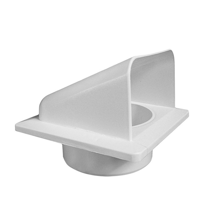 Grila ventilatie cu dumper, Dospel KRD 100, conexiune circulara diametru 100 mm, material ABS, alb