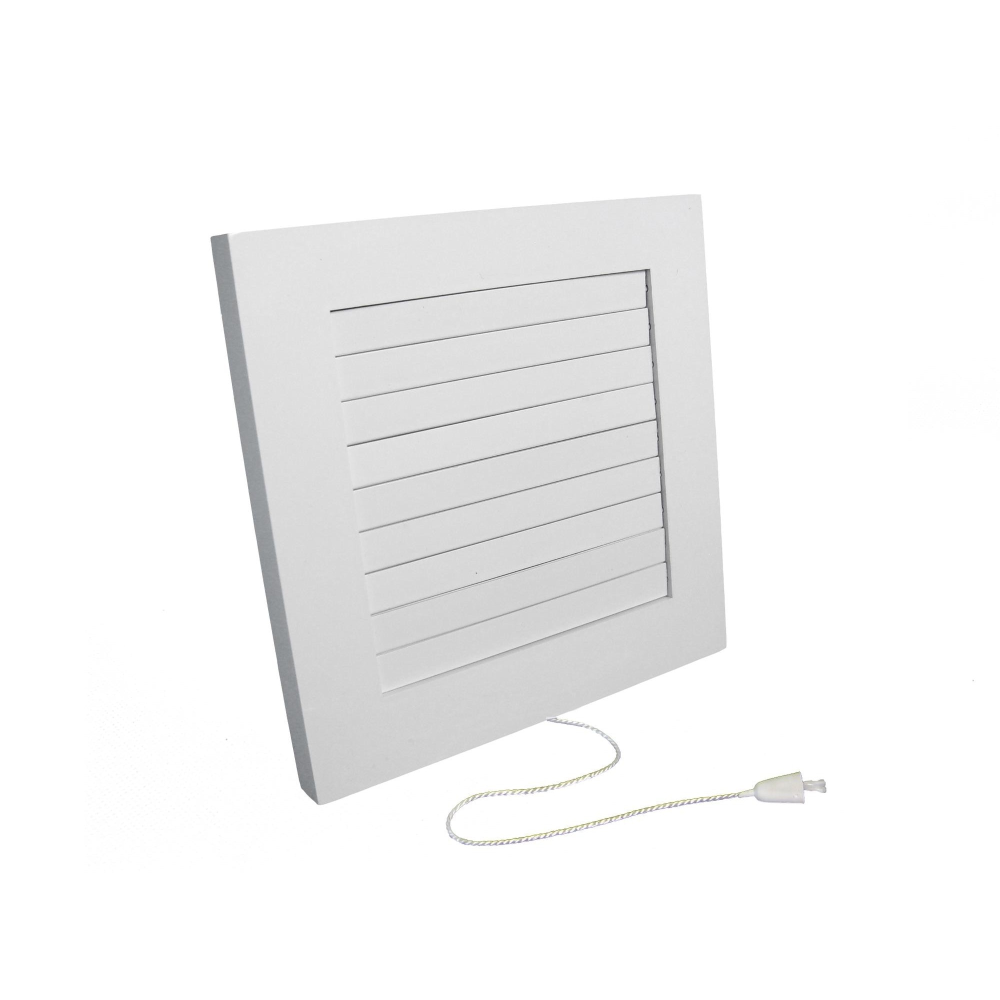 Grila ventilatie rectangulara cu jaluzele fir, Dospel Imperio 100, conexiune circulara diametru 100 mm, material ABS, alb