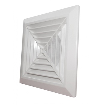 Grila ventilatie rectangulara cu plasa anti-insecte, Dospel KKS 165, conexiune rectangulara, material ABS, alb Grila ventilatie rectangulara cu plasa anti-insecte, Dospel KKS 165, conexiune rectangulara, material ABS, alb