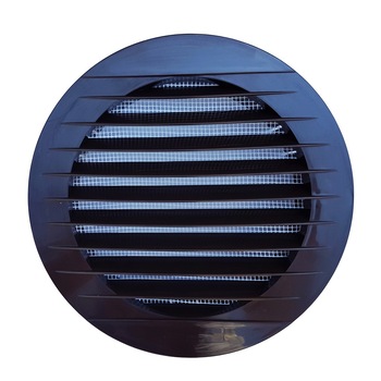 Grila ventilatie circulara cu plasa anti-insecte, Dospel KRO 100 /B, diametru 100 mm, material ABS, maro Grila ventilatie circulara cu plasa anti-insecte, Dospel KRO 100 /B, diametru 100 mm, material ABS, maro