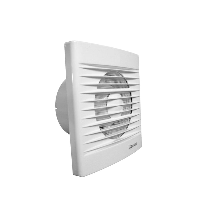 Битов вентилатор за стена или таван, диаметър 120 mm, мрежа против насекоми, дебит 150 mc/h, Dospel Styl 120 S, бял