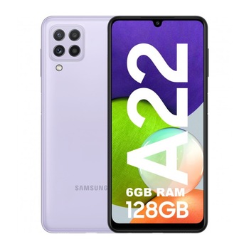 Telefon mobil Samsung Galaxy A22, Dual SIM, 128GB, 6GB RAM, 4G, Violet Telefon mobil Samsung Galaxy A22, Dual SIM, 128GB, 6GB RAM, 4G, Violet