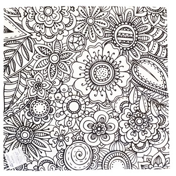 Fata de masa de colorat Floral 65x65 Fata de masa de colorat Floral 65x65