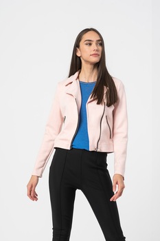 Haily's, Jaheta biker cu revere decupate Melly, Roz Haily's, Jaheta biker cu revere decupate Melly, Roz