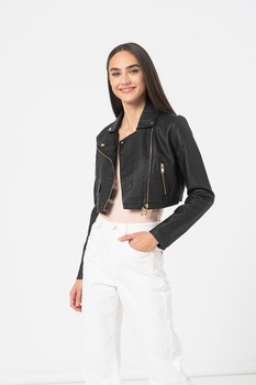 Haily's, Jacheta crop de piele ecologica Nickey, Negru Haily's, Jacheta crop de piele ecologica Nickey, Negru