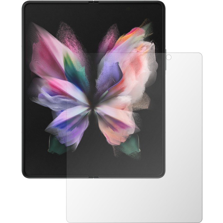 Set 2X Folie Protectie Ecran Invisible Skinz HD pentru Samsung Galaxy Z Fold3 5G - Siliconica Ultra-Clear cu Acoperire Totala, Adeziva si Flexibila