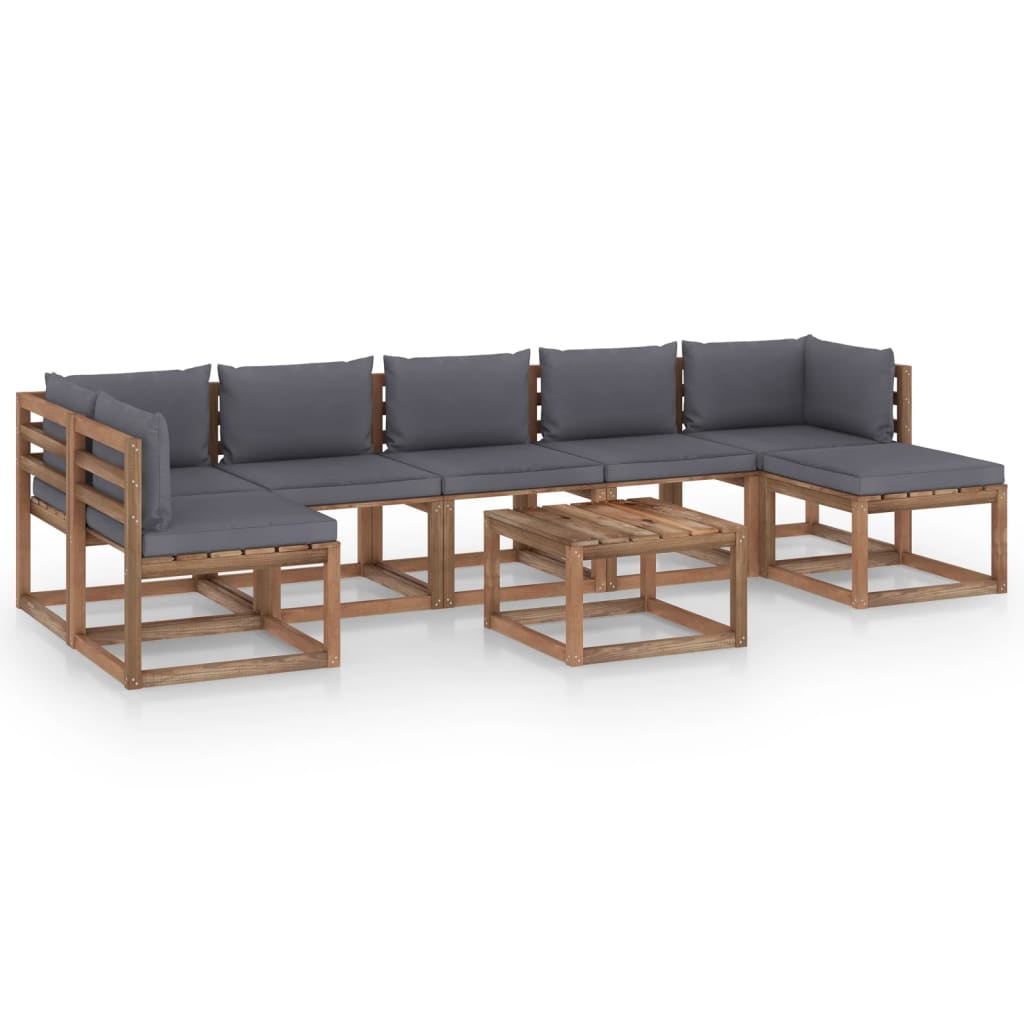 Set mobilier de gradina cu perne antracit, 8 piese