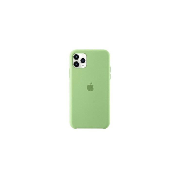 Husa cu logo Apple pentru iPhone 11, silicon, Verde