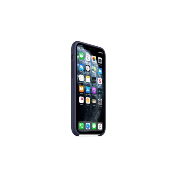 Кейс с лого на Apple за iPhone 11, силиконов, тъмносин