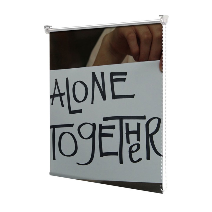 Roleta Art Shade tip Jaluzea cu Rulou si sistem inclus, Art Star, Alone Together, Mesaje, Decoratiuni, Latime 75 cm x Inaltime 130 cm