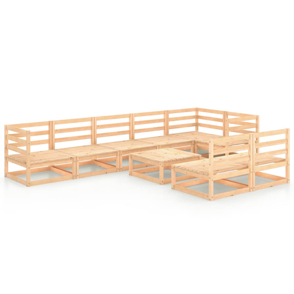 Set mobilier de gradina, 9 piese, lemn masiv de pin