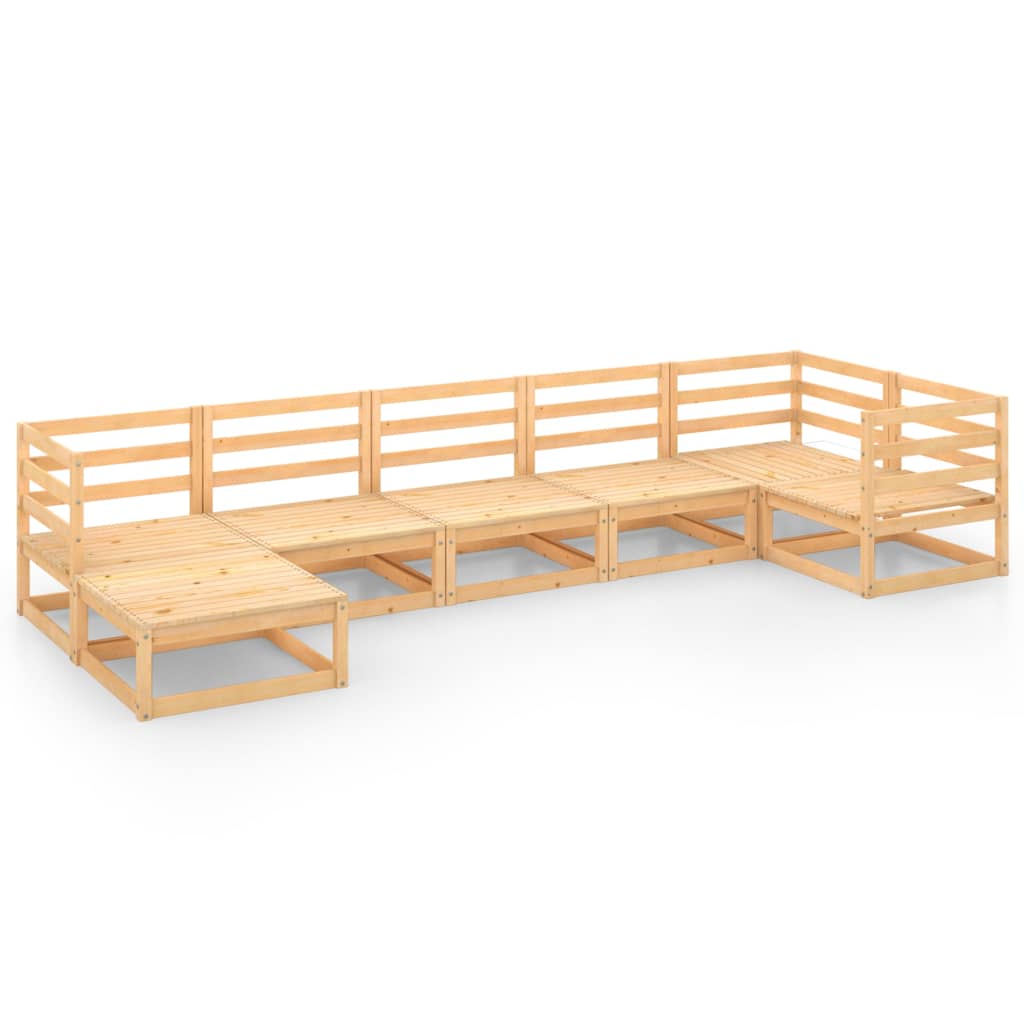 Set mobilier de gradina, 7 piese, lemn masiv de pin