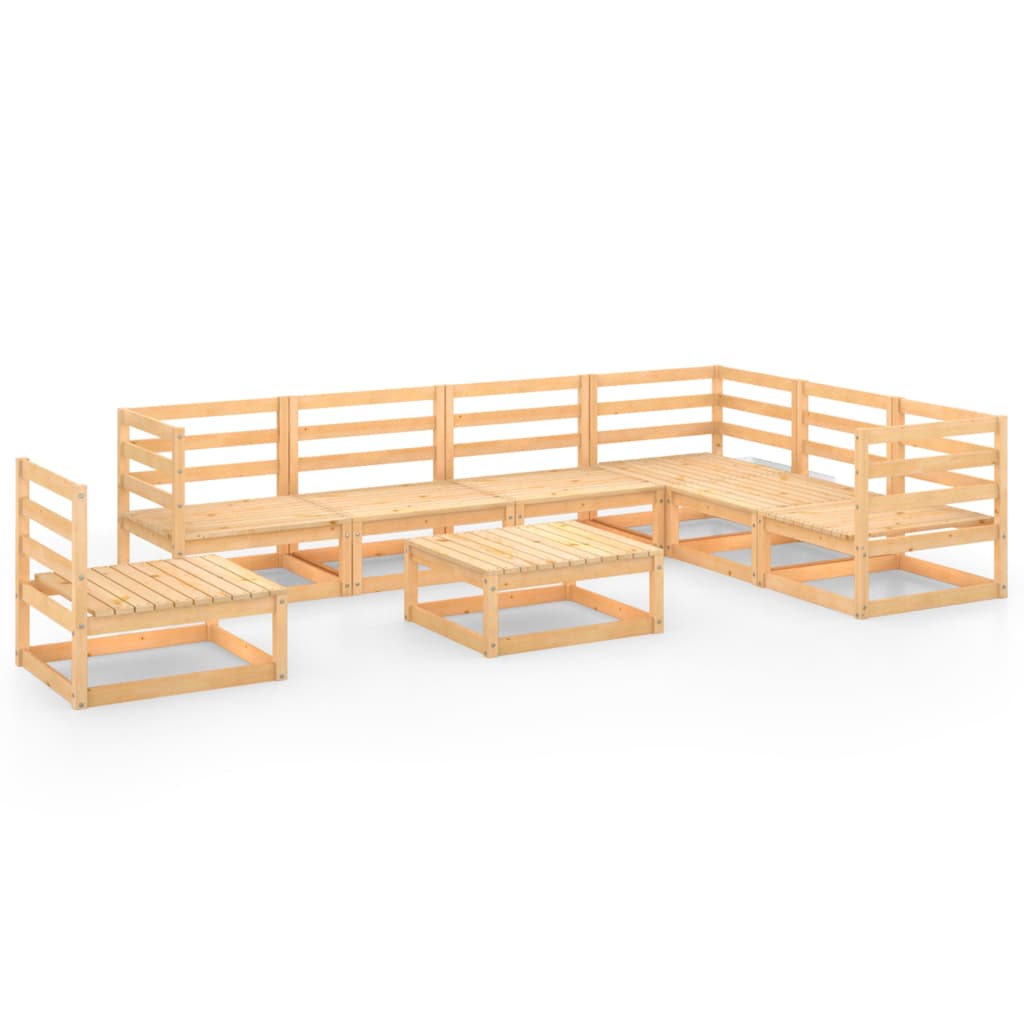 Set mobilier de gradina, 8 piese, lemn masiv de pin