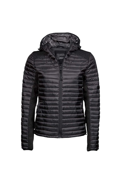 Geaca crossover cu gluga pentru femei Tee Jays, Poliester, Negru, Negru