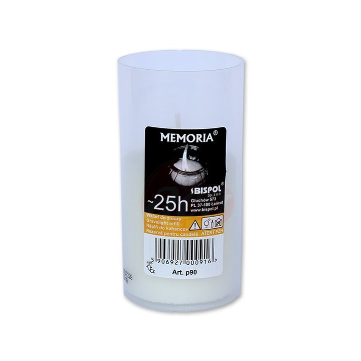 Свещ P90, Ела, Пластмаса, Бяла