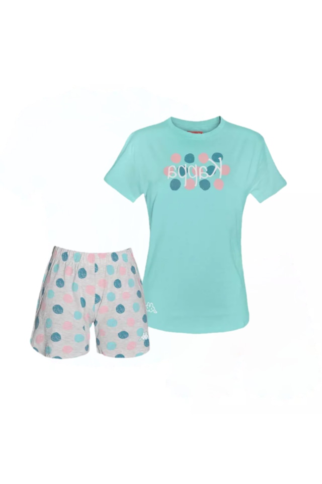Piajama Dama Kappa din bumbac, Turcoaz, XL