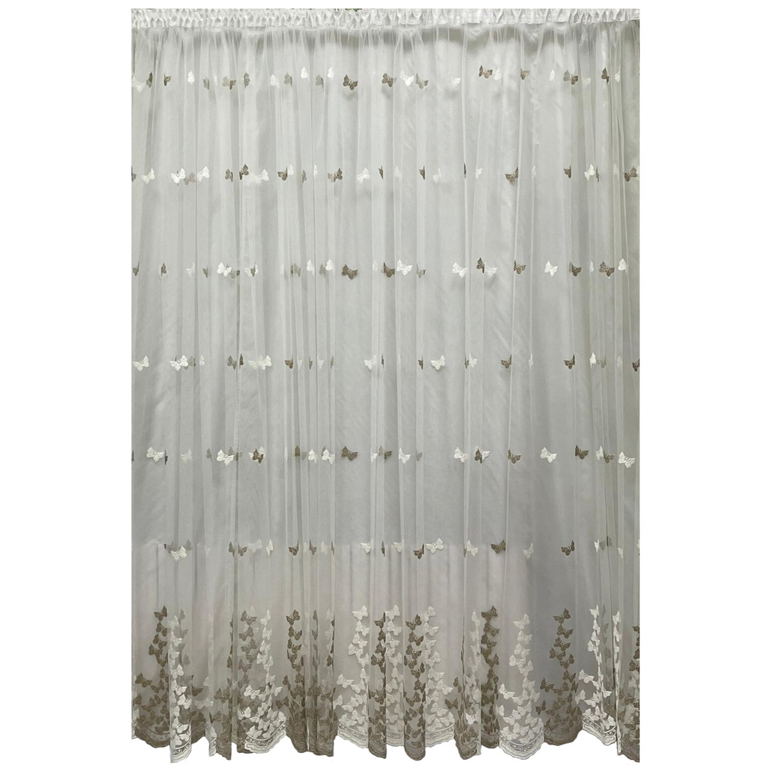 Perdea bej/alba brodata din colectia 