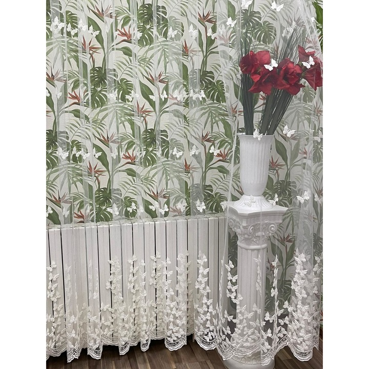 Perdea ivoire brodata din colectia "Just Butterflies" 250x245cm cu rejansa, by Liz Line - P25625