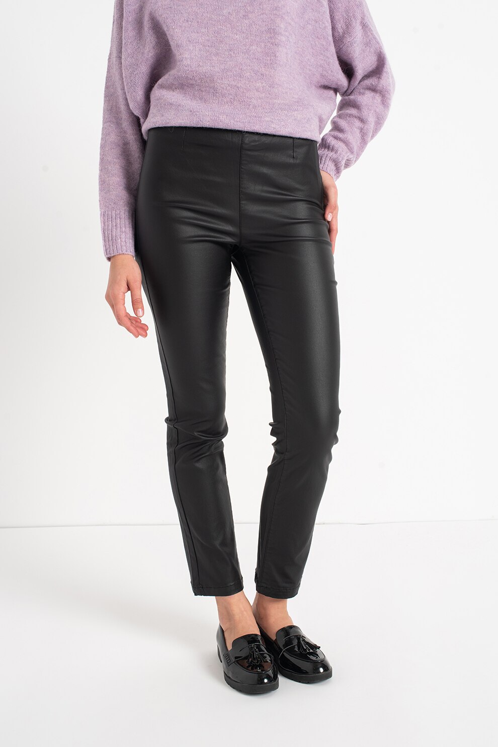 b.young, Pantaloni de piele ecologica Kiko, Negru, M