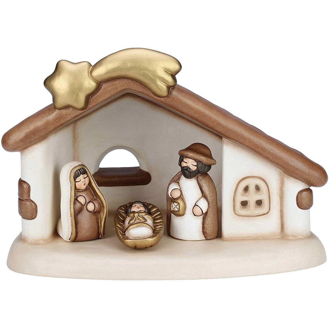 Set, Casa nasterii lui Iisus, ceramica THUN, maro, 29 cm h