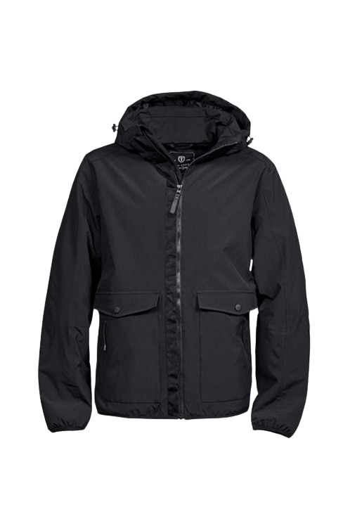 Geaca cu gluga Tee Jays Urban Adventure, Negru, Bumbac, Negru, S