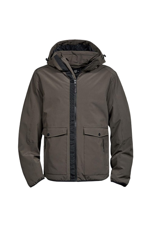Geaca cu gluga Tee Jays Urban Adventure, Verde masliniu, Bumbac, Verde masliniu