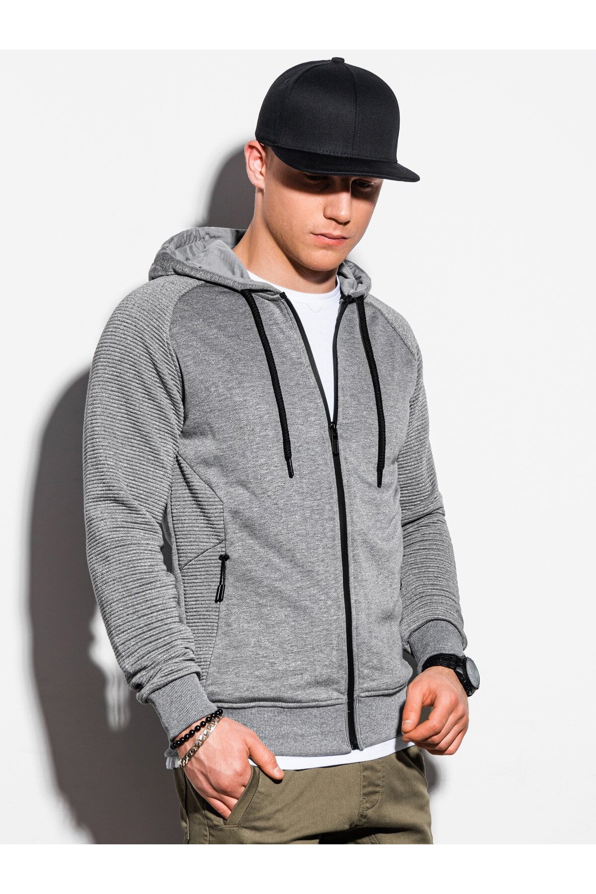 Hanorac barbati B1083 - gri-deschis, Gri, S