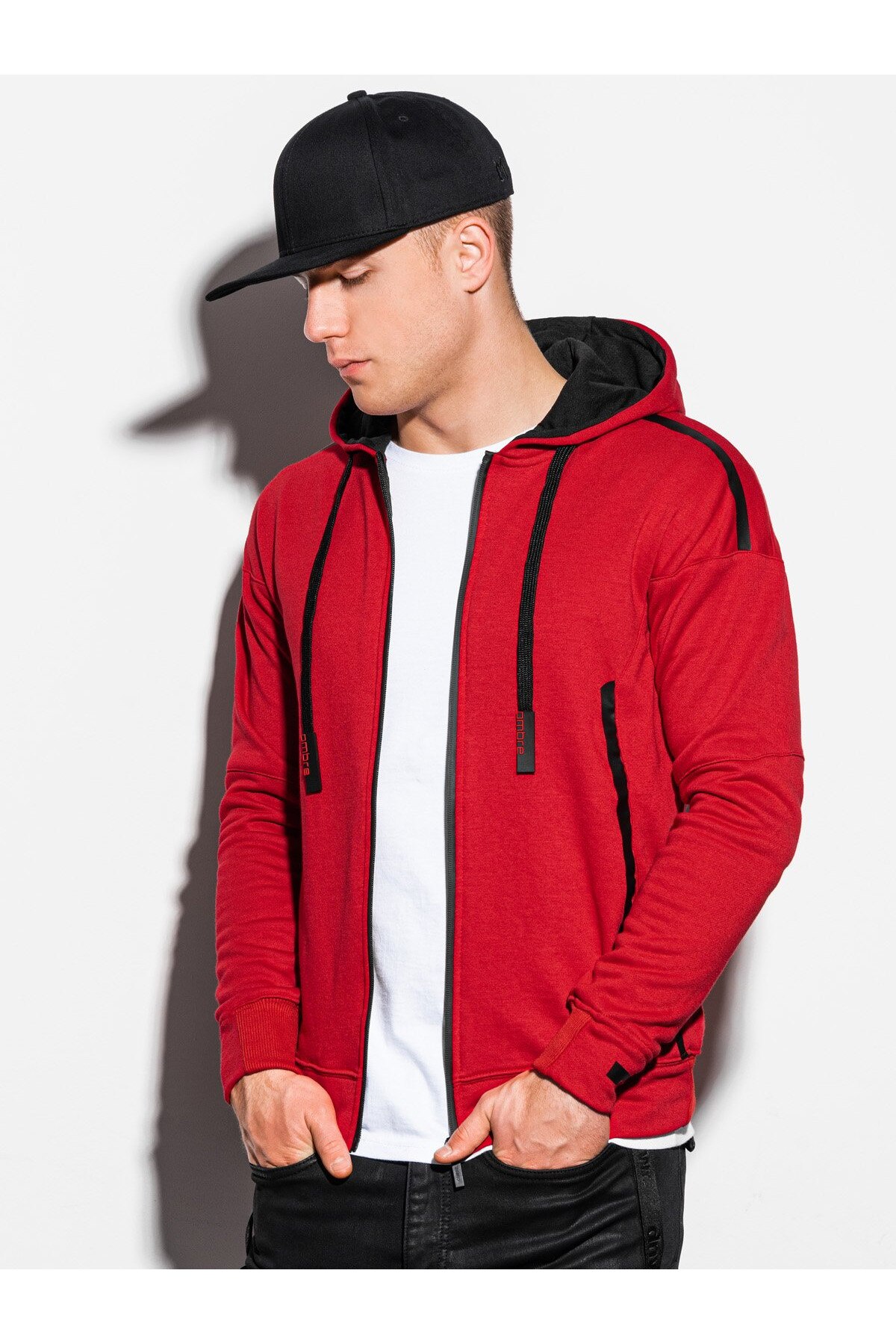 Hanorac barbati B1076 - rosu, Rosu, 2XL