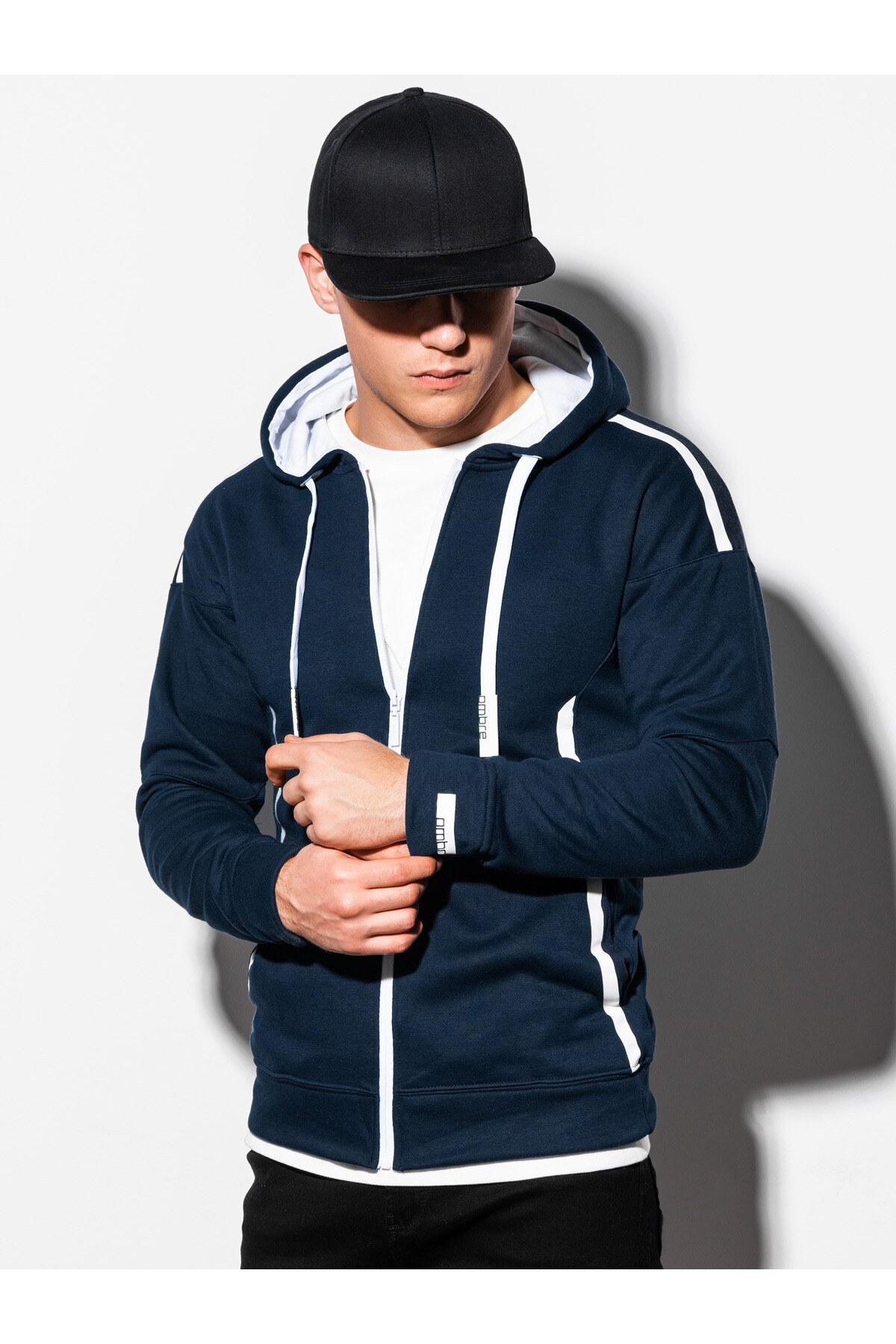 Hanorac barbati B1076 - bleumarin, Bleumarin, S