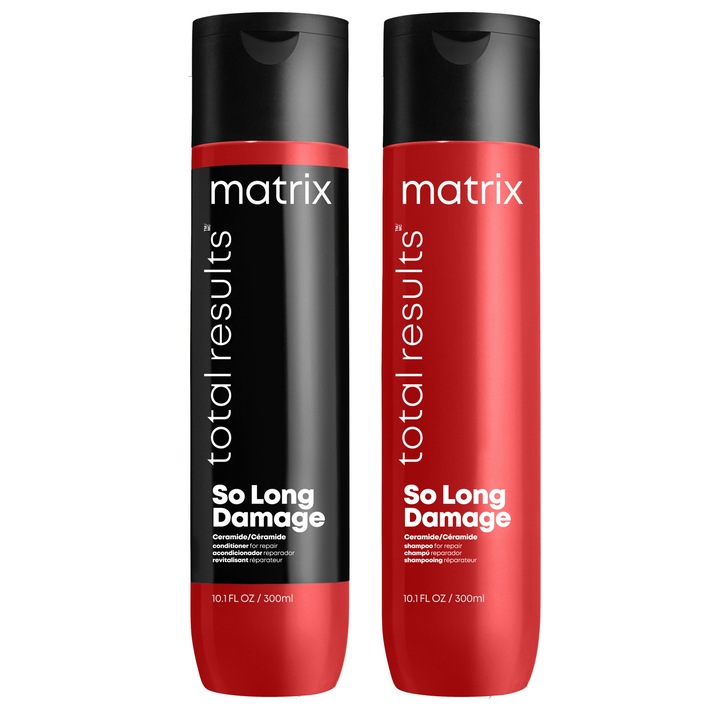 Pachet Matrix Total Results So Long Damage: Shampoo, 300 ml + Balm, 300 ml