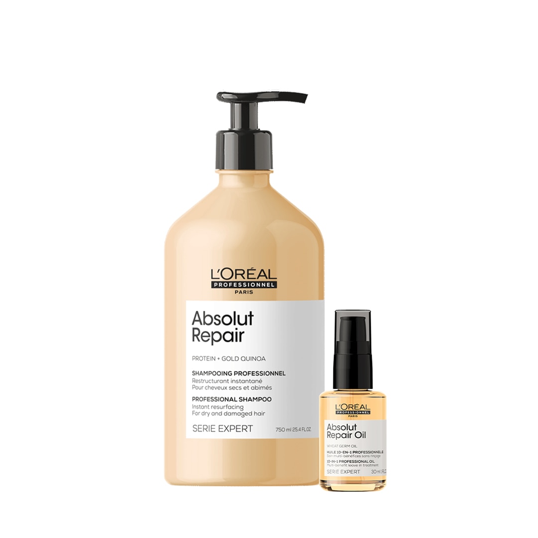 Set cadou L'Oréal Professionnel Serie Eexpert Absolut Repair: Sampon, 750 ml + Ulei mini, 30 ml
