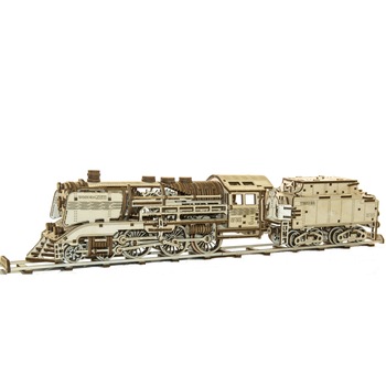Puzzle 3D mecanic Wooden City - Tren Expres cu vagon si sine Puzzle 3D mecanic Wooden City - Tren Expres cu vagon si sine