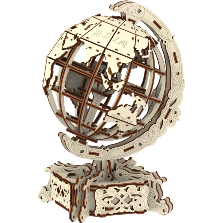 Fából készült városi mechanikus 3D-s puzzle - Földgömb