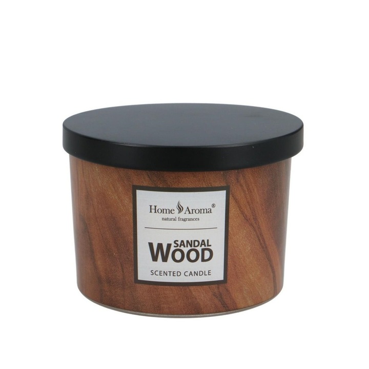 Ароматна свещ от сандалово дърво, Home Aroma, HADH240, 240 g, 35 h