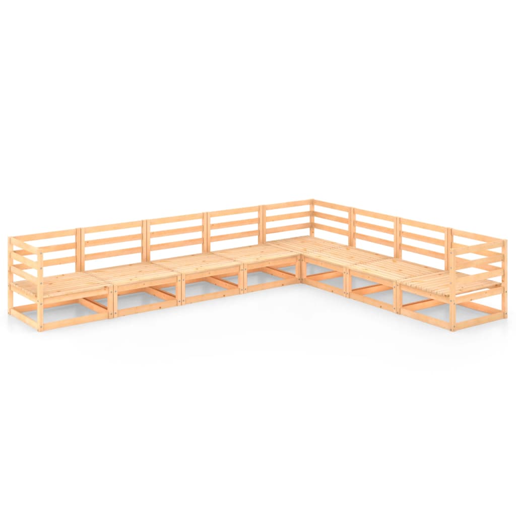 Set mobilier de gradina, 8 piese, lemn masiv de pin