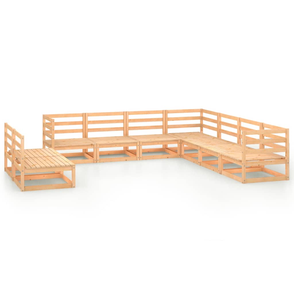 Set mobilier de gradina, 9 piese, lemn masiv de pin