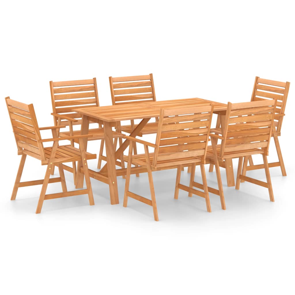 Set mobilier de gradina, 7 piese, lemn masiv de acacia