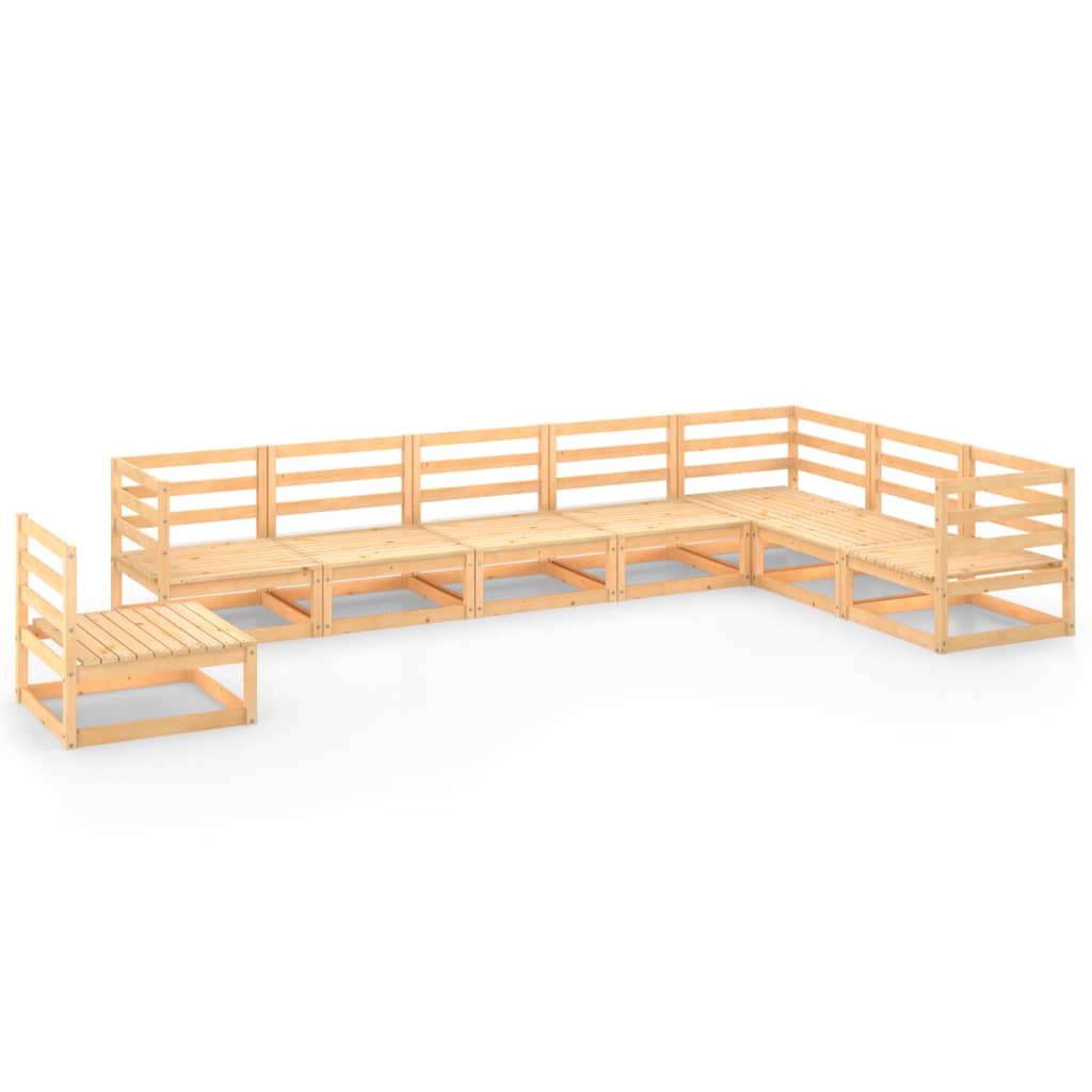 Set mobilier de gradina, 8 piese, lemn masiv de pin