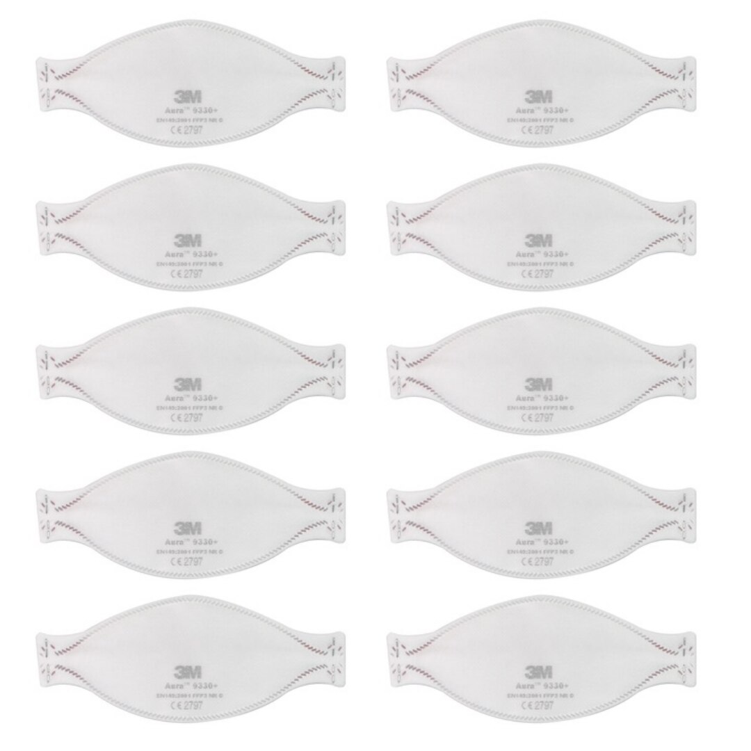 Set 10 masti FFP3 3M 9330 Aura, fara valva