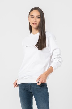 Diesel, Bluza sport de bumbac cu logo, Alb/Negru Diesel, Bluza sport de bumbac cu logo, Alb/Negru