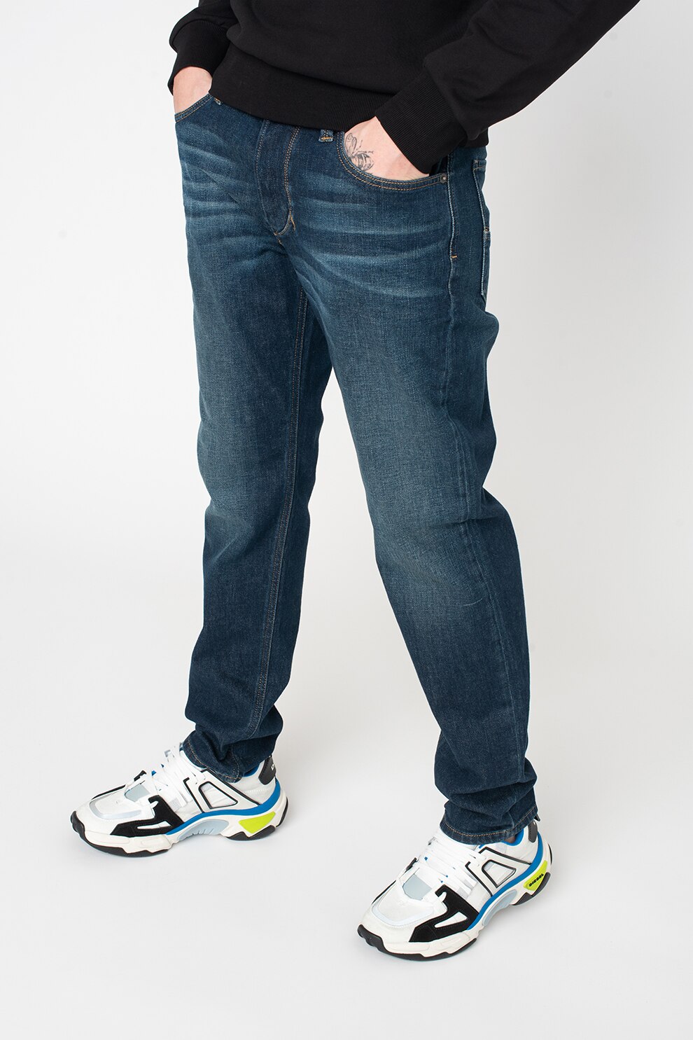 Diesel, Blugi conici Larkee-Beex, Albastru inchis