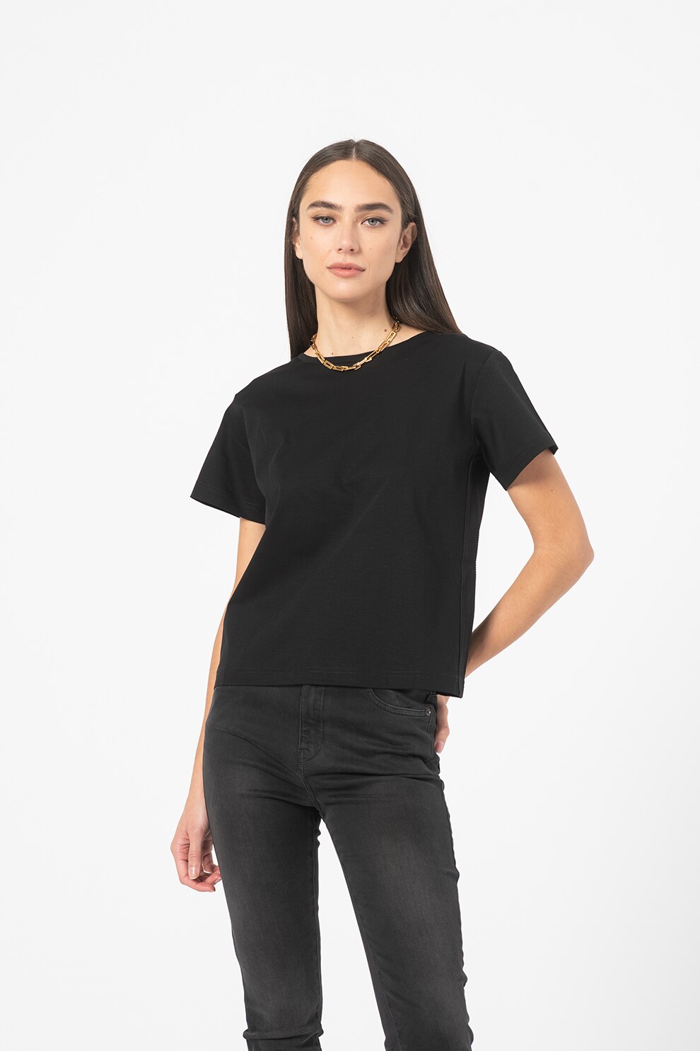 Diesel, Tricou boxy fit de jerseu T-Ryly, Negru