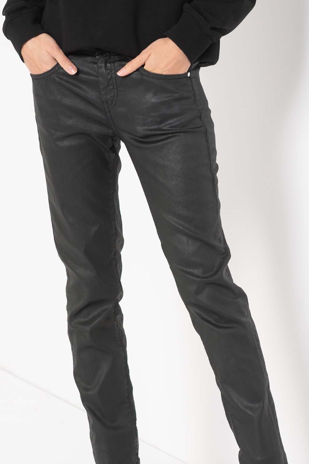 Diesel, Blugi slim fit peliculizati D-Ollies, Negru