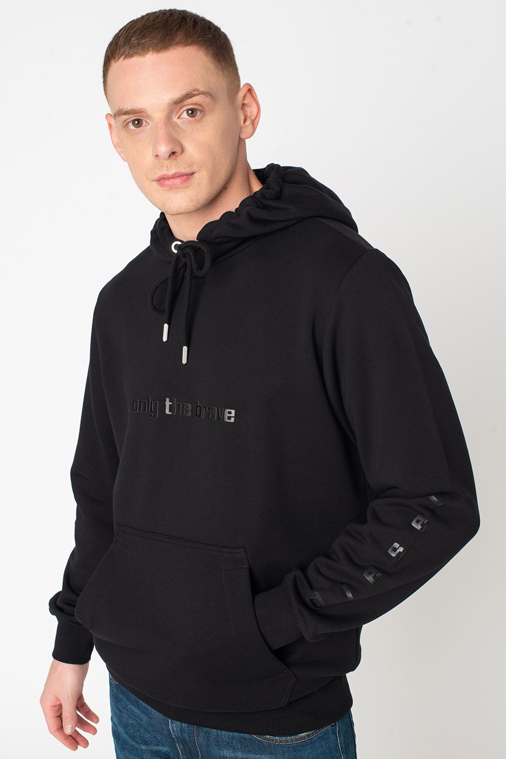 Diesel, Hanorac de bumbac cu buzunar kangaroo Girpo, Negru